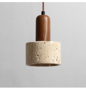 New Wabi Sabi Travertine LED Droplight Over Dining Desk Kitchen Island  Limestone Marble Restaurant Decor Suspension Lamp Lustre