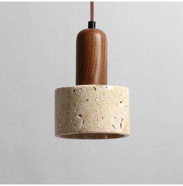 New Wabi Sabi Travertine LED Droplight Over Dining Desk Kitchen Island  Limestone Marble Restaurant Decor Suspension Lamp Lustre