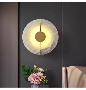 New Modern Alabaster round Wall lamp marble stone indoor living room bedroom bedside kitchen Light corridor home decoration lighting