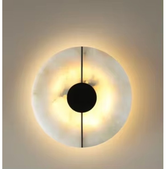 New Modern Alabaster round Wall lamp marble stone indoor living room bedroom bedside kitchen Light corridor home decoration lighting