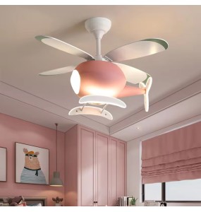 Cartoon LED Ceiling Lamp Helicopter Fan Chandelier for Children's Room Living Room Bedroom Indoor Lighting Fixture