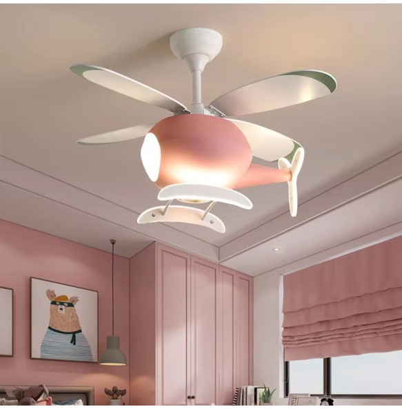 Cartoon LED Ceiling Lamp Helicopter Fan Chandelier for Children's Room Living Room Bedroom Indoor Lighting Fixture