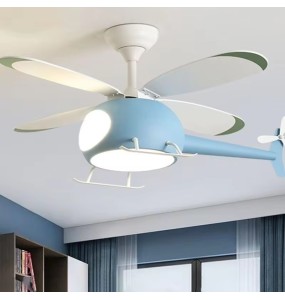 Cartoon LED Ceiling Lamp Helicopter Fan Chandelier for Children's Room Living Room Bedroom Indoor Lighting Fixture