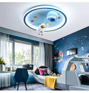 Cartoon Blue Space LED Ceiling Lights Nordic Children's Room Astronaut Round Ceiling Lamps Boy Room Study Restaurant Decor