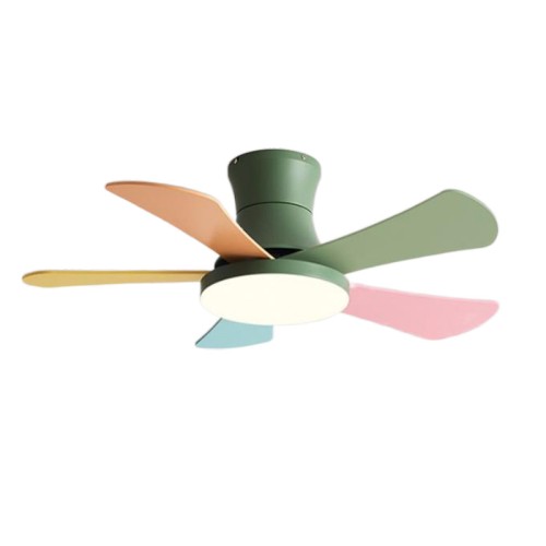 48inch Children's room color Ceiling Fan Light Wood Blade Ceiling Fan With Light And Control Indoor Restaurant Electric Fan 110V220V