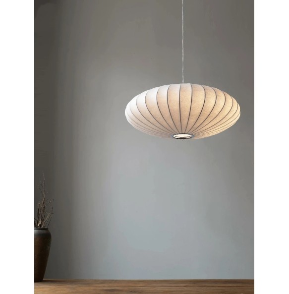 Wabi-sabi style silk restaurant chandelier designer medieval new Chinese tea room Zen cream style bedroom Pendant lamp