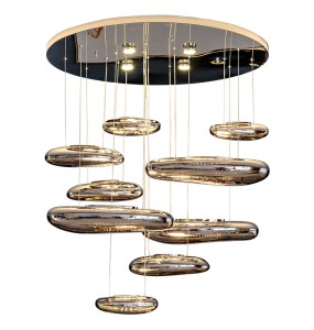 Italian designer floating mercury LED chandelier upscale showroom villa living room dining room bedroom water drop chandelier