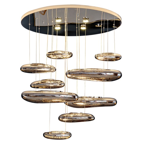 Italian designer floating mercury LED chandelier upscale showroom villa living room dining room bedroom water drop chandelier