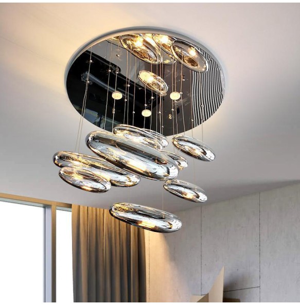 Italian designer floating mercury LED chandelier upscale showroom villa living room dining room bedroom water drop chandelier