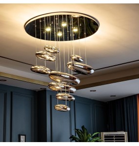 Italian designer floating mercury LED chandelier upscale showroom villa living room dining room bedroom water drop chandelier