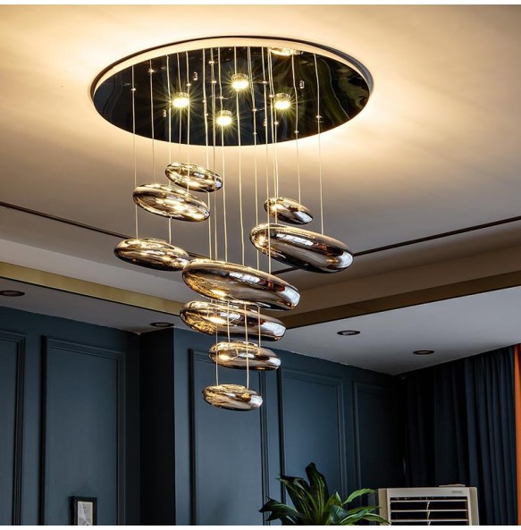 Italian designer floating mercury LED chandelier upscale showroom villa living room dining room bedroom water drop chandelier