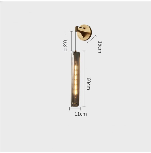 Nordic Indoor Crystal Wall Lights Living Room Bedroom Copper Wall Light 220-240V，110-120V