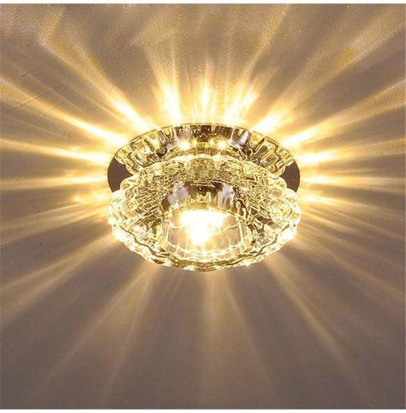 Marmenkina 10 cm Crystal Flush Mount Lights Crystal Electroplated LED AC110-240V / FCC 