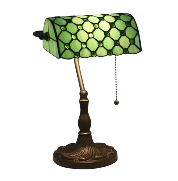 European retro office lamp desk lamp study children's reading lamp glass Tiffany Table Lamp