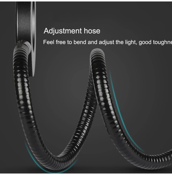 Led book Lamp clip Reading Light USB Power black Flexible hose table Desk Headboard home study dimmable bright 5V ring