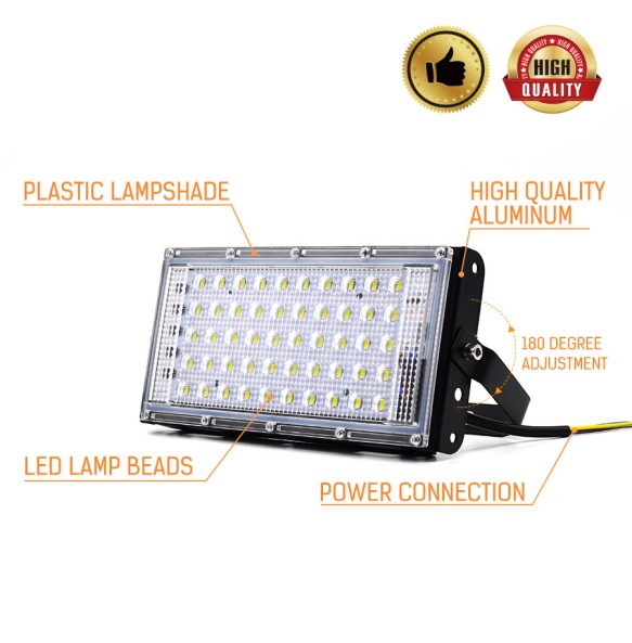 LED Flood Light 50W Outdoor Floodlight IP65 Waterproof Garden Lamp Street Lamp LED Reflector Light AC 220V 230V 240V