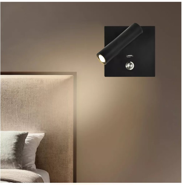 Multifunction Wall Lights Bedroom Headboard lights for bed room with push switch DC USB charging port ressessed install