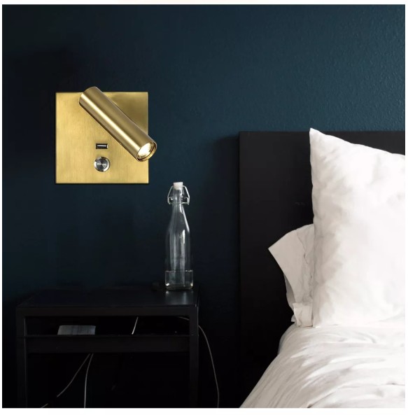 Multifunction Wall Lights Bedroom Headboard lights for bed room with push switch DC USB charging port ressessed install