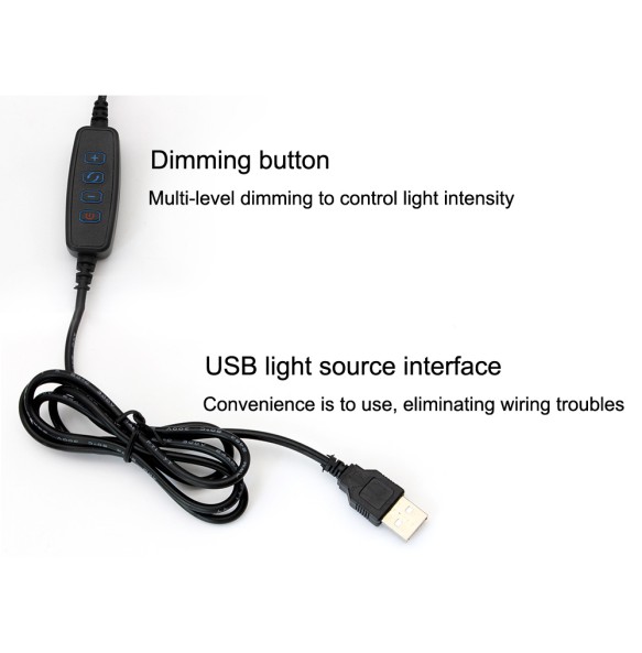 Led Lamp clip Reading Light USB Power black Flexible hose table Desk book Headboard study LED light clip dimmable bright