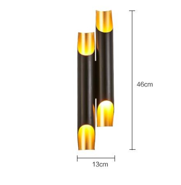 Postmodern aluminum pipe decorative wall lamp creative living room bedroom corridor aisle hotel black wall light