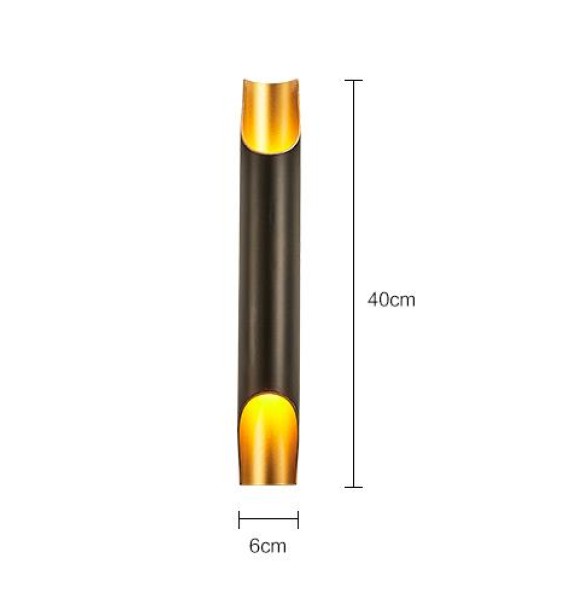 Postmodern aluminum pipe decorative wall lamp creative living room bedroom corridor aisle hotel black wall light