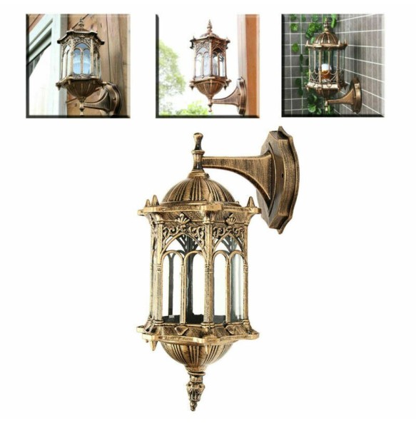 Antique Sconce LED Wall Light Lamp Lantern Porch Lighting Exterior Fixture Outdoor