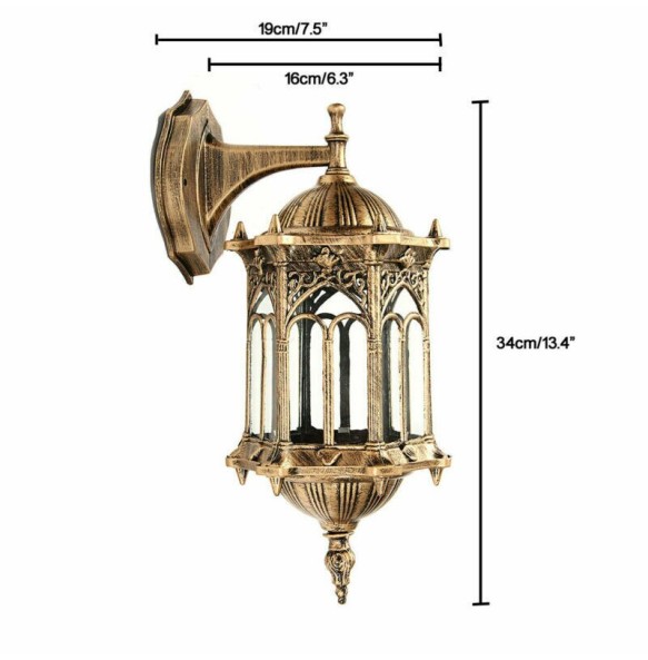 Antique Sconce LED Wall Light Lamp Lantern Porch Lighting Exterior Fixture Outdoor