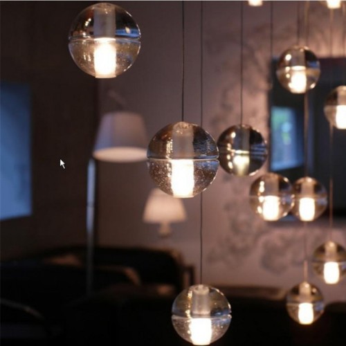 Bocci Crystal Ball Pendant Lights Home Luxury Decor Pendant Lamp Living Room Restaurant Hotel Villa Stairs Hanging Lamp Fixture