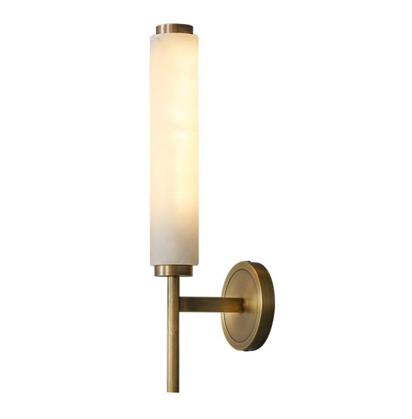 New Modern Luxury Living Room Bedroom Villa Bedside Copper Marble Wall Sconce Light Fixture Decorative Thin Bathroom Mirror Lamp