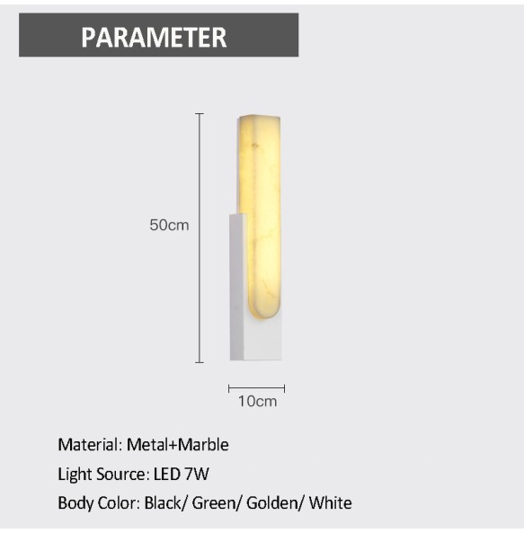 New LED Marble Wall Lamp Bedside Golden Luxury Home Decor Light Nordic Living Room Bedroom Aisle Hotel Decorative Background Sconce