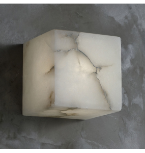 New High Quality Cube Marble Wall Lamp Natural Stone Square Bedroom Bedside LED Sconce Hallway Staircase Lighting Fixtures