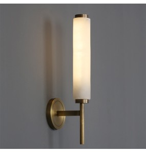 New Modern Luxury Living Room Bedroom Villa Bedside Copper Marble Wall Sconce Light Fixture Decorative Thin Bathroom Mirror Lamp