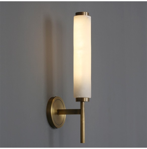 New Modern Luxury Living Room Bedroom Villa Bedside Copper Marble Wall Sconce Light Fixture Decorative Thin Bathroom Mirror Lamp