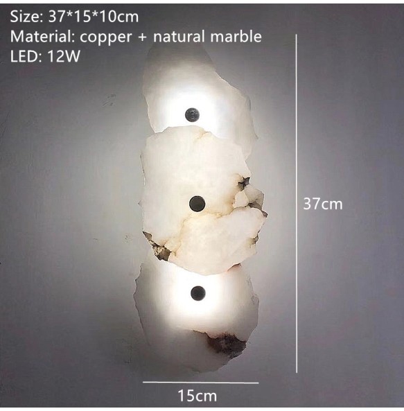 New Natural Marble LED Wall Lamp Copper Luxury Novelty Lighting Sconce For Bedroom Living Dining Room Wall Decor Modern Art Design