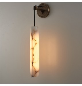 New Cylindrical Natural Marble Wall Lights Living Room Bedroom Aisle Stairs Sconce Lamp Copper Wire Adjustable Including E14 Bulb