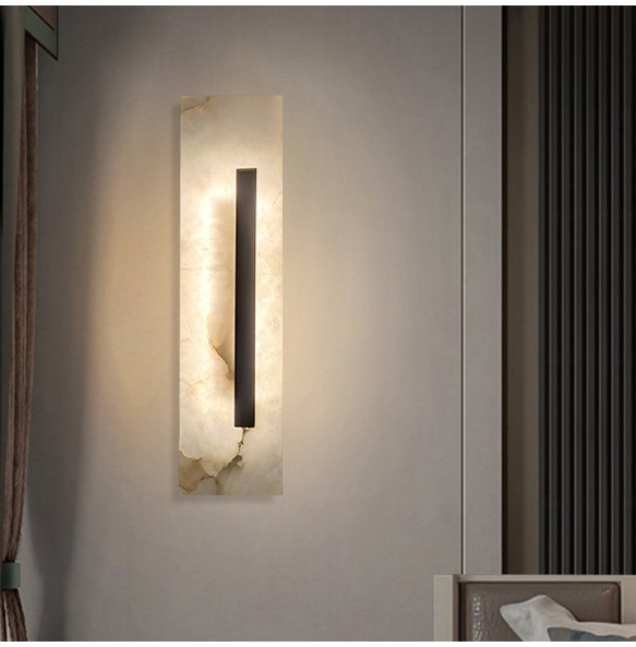 New 40CM High Natural Marble Wall Lamp Led Postmodern Living Room Bedroom Home Decor Light Luxury Bedside Hallway Sconce