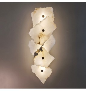 New Natural Marble LED Wall Lamp Copper Luxury Novelty Lighting Sconce For Bedroom Living Dining Room Wall Decor Modern Art Design