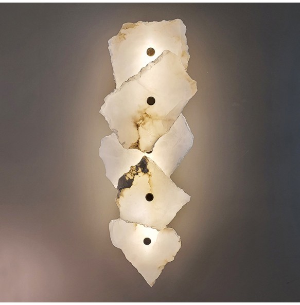 New Natural Marble LED Wall Lamp Copper Luxury Novelty Lighting Sconce For Bedroom Living Dining Room Wall Decor Modern Art Design