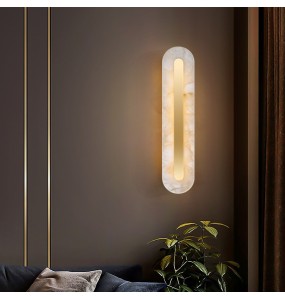 New Light luxury full copper wall lamp postmodern creative hotel staircase aisle restaurant lamp bedroom headboard marble wall lamp