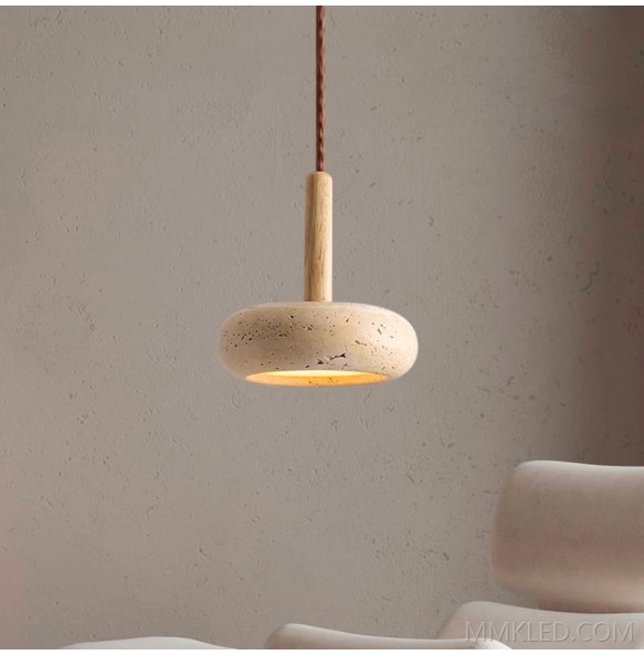 New High Quality Stone Pendant Light Travertine Suspension Ceiling Hanging Lamp for Kithcen Island Living Room Bedroom