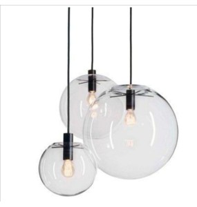 Nordic modern minimalist glass ball pendant lamp Single-head restaurant bar pendant light E27 AC110V 220V 230V