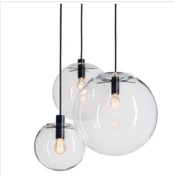 Nordic modern minimalist glass ball pendant lamp Single-head restaurant bar pendant light E27 AC110V 220V 230V