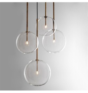 New Nordic Clear Glass Pendant Lights Globe Chrome Glass Ball Pendant Lamp Dining Room Kitchen Hanging Lamp decor lighting fixtures