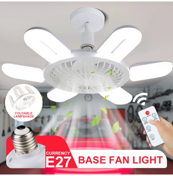 New e27 ventilador luz led de techo  socket fan light hogar home cooling cold cocina celling living room ampoule ventilateur fan