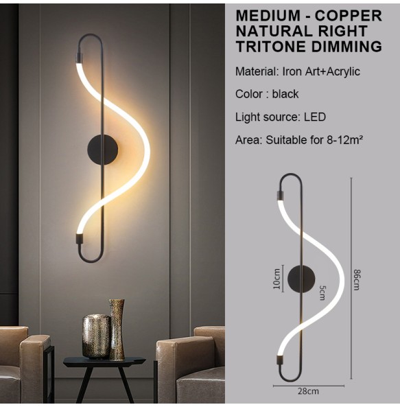 New Nordic Creative Hose Led Wall Lamp For Living Room Bedroom Sofa TV Background home decorations Wall Sconce Lighting Decoration