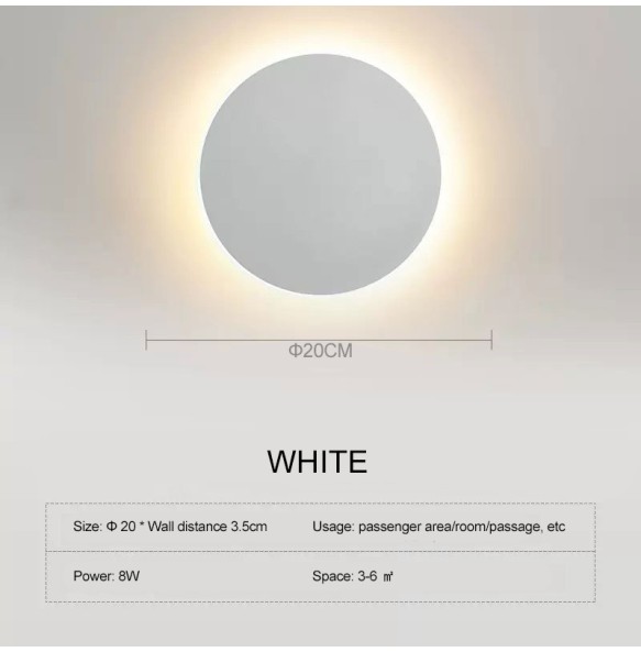 New Nordic Led Wall Light hardwired Bedroom 20cm 30cm Round Wall art lamp home decor DIY living room Stair decoration backlit sconce