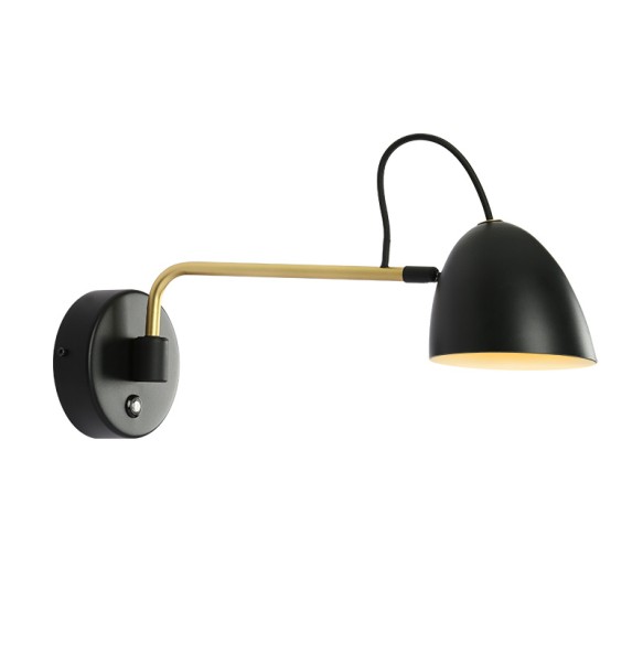 New Wall Lamp Modern Style Wall Light Adjustable Black and Golden for Bedside Bedroom Study Living Room Wall Sconce