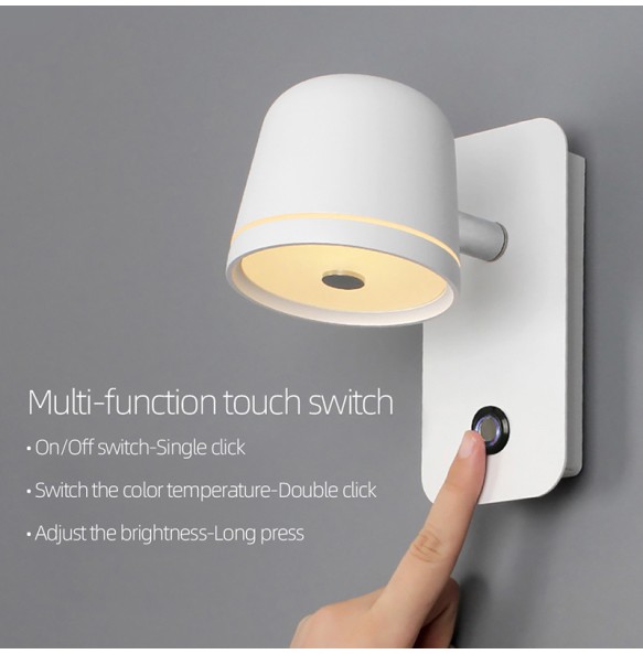 New Elegant Nordic LED Bedside Wall Lamp Living Room Bedroom Corridor Creative Simple Reading Wall Light Infinite Dimming