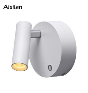 New LED Dimmable Wall Lamp USB Recharge Wireless 340°Rotate Wall Mounted Spotlight For Bedside Night Light Corridor