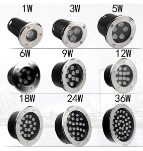 2024 NEW 1W/3W/5W/6W/7W/9W/12W/15W/18W LED Outdoor Ground Garden Floor Underground Buried Lamp Spot Landscape Light AC 85-265V IP67